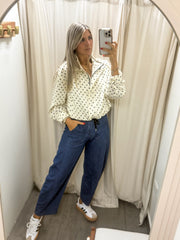 POLKA DOT ZIPPER JACKET