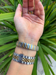 TWO TONE ELASTIC BRACELET