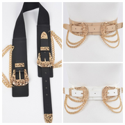 MULTI METAL CHAIN LAYERED STRETCH BELT