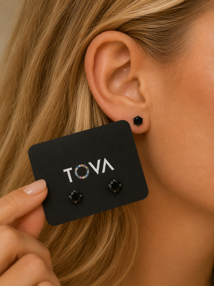 BLACK BLACK OAKLAND STUD EARRINGS