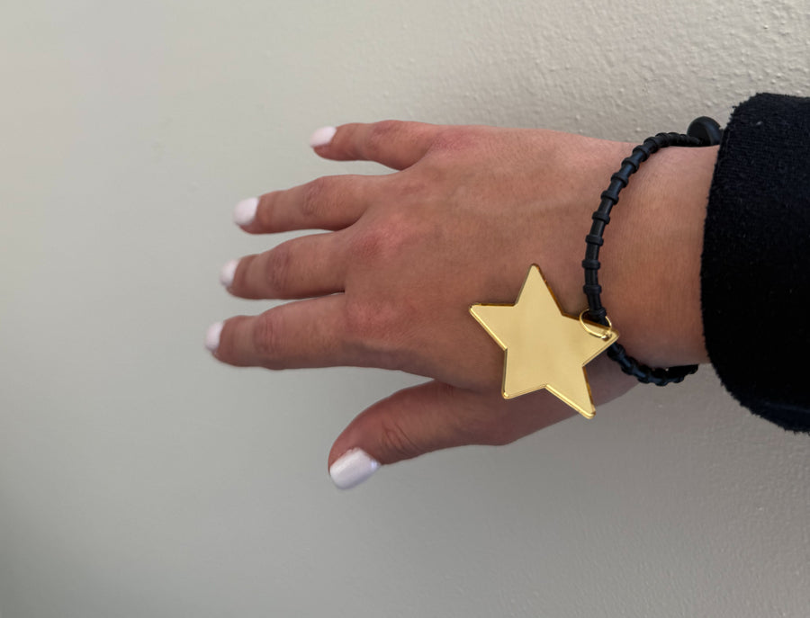 BLACK STAR SILICONE ADJUSTABLE BRACELET