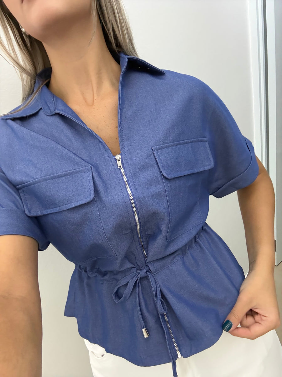 DENIM ZIPPER TOP/JACKET