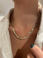TWO TONE BRAIDED NECKLACE