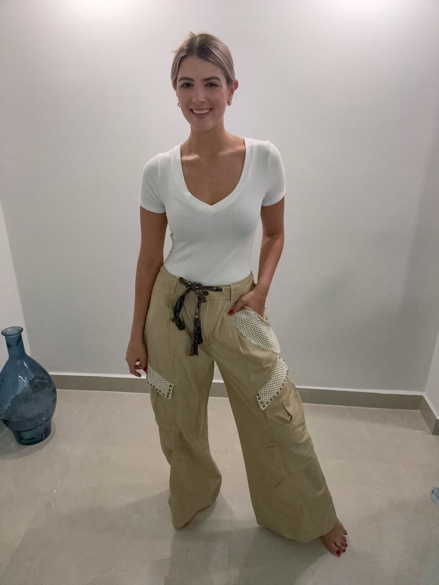 KHAKI CARGO PANTS