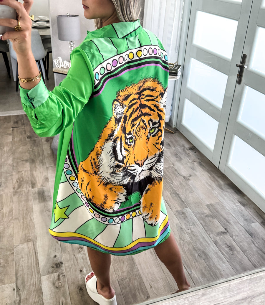 LION SATIN HIGH LOW BLOUSON/DRESS