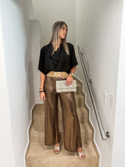 COPPER METALLIC PANTS