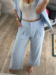 BABY BLUE TAILORED PANTS