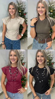 SOLID SIDE RUCHED DETAILED BLOUSE