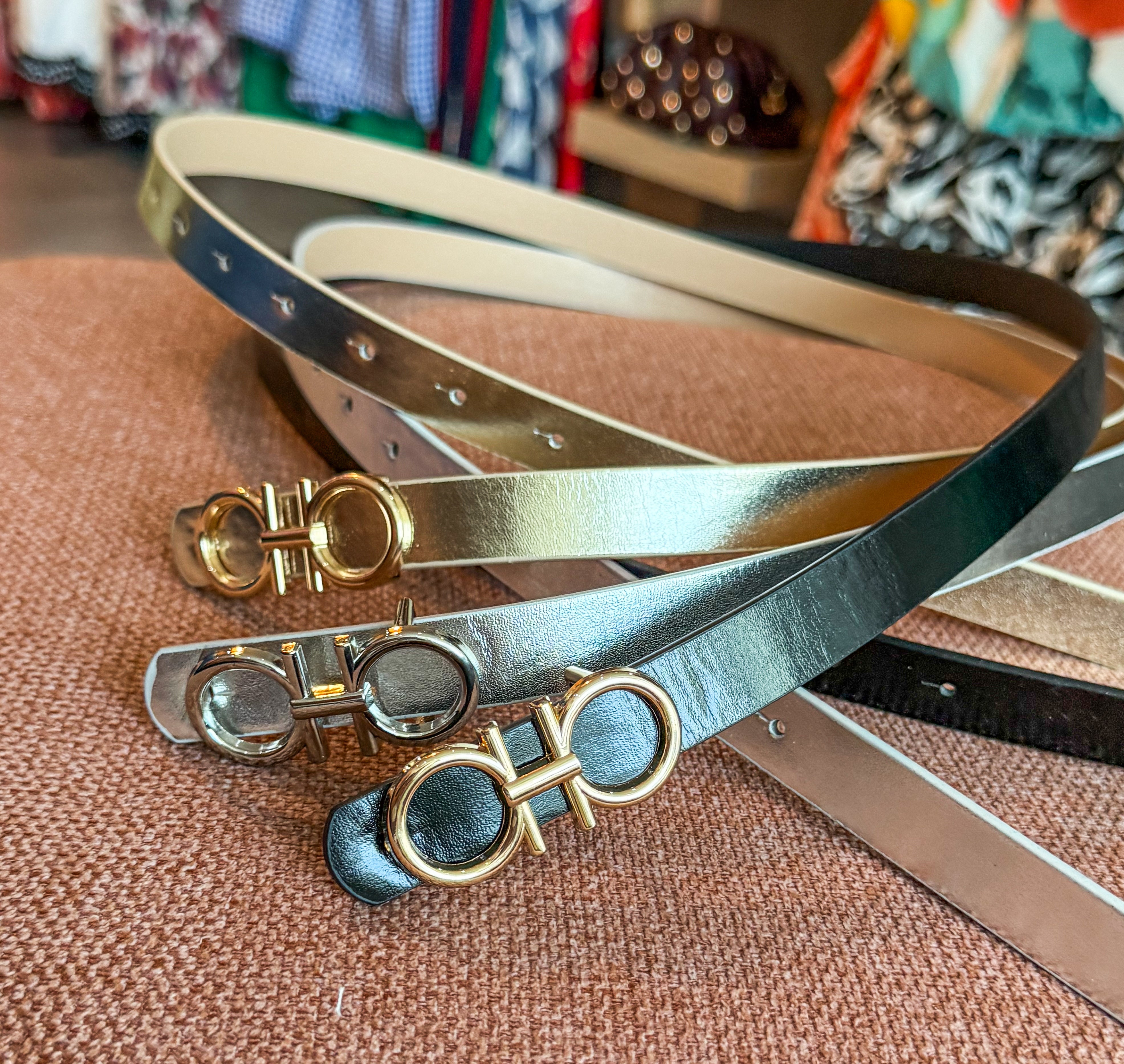 THIN METAL BUCKLE BELTS