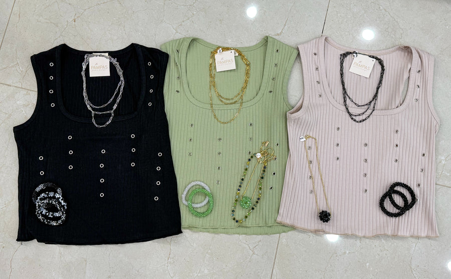 METAL EYELET TANK TOP
