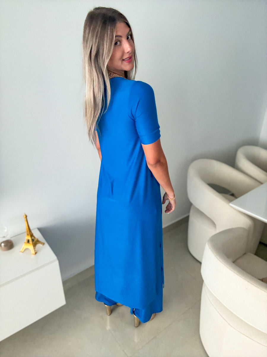PIA BLUE SHORT SLEEVES TOP & PANT SET