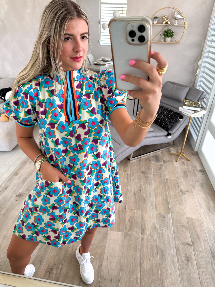 FLORAL PRINTED SHORT DRESS
