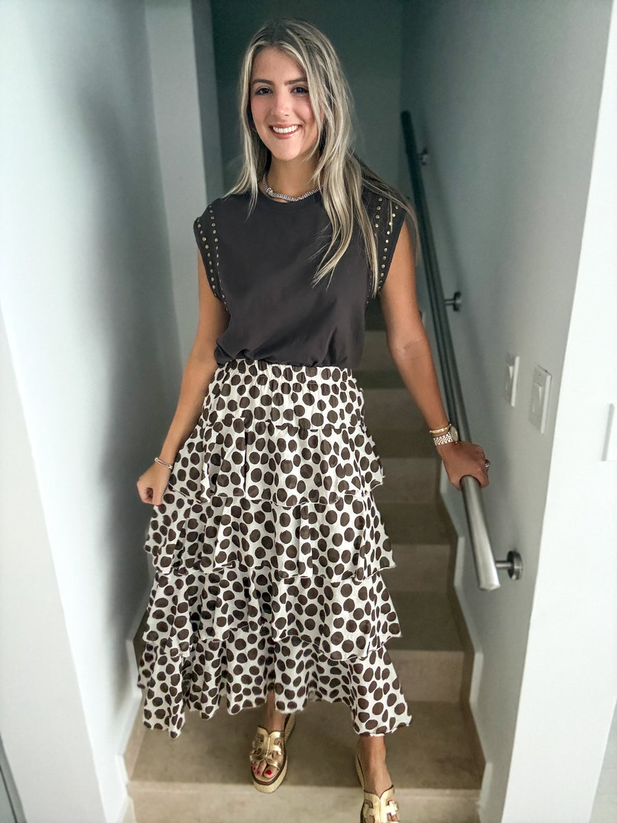 POLKA DOT RUFFLE SKIRT