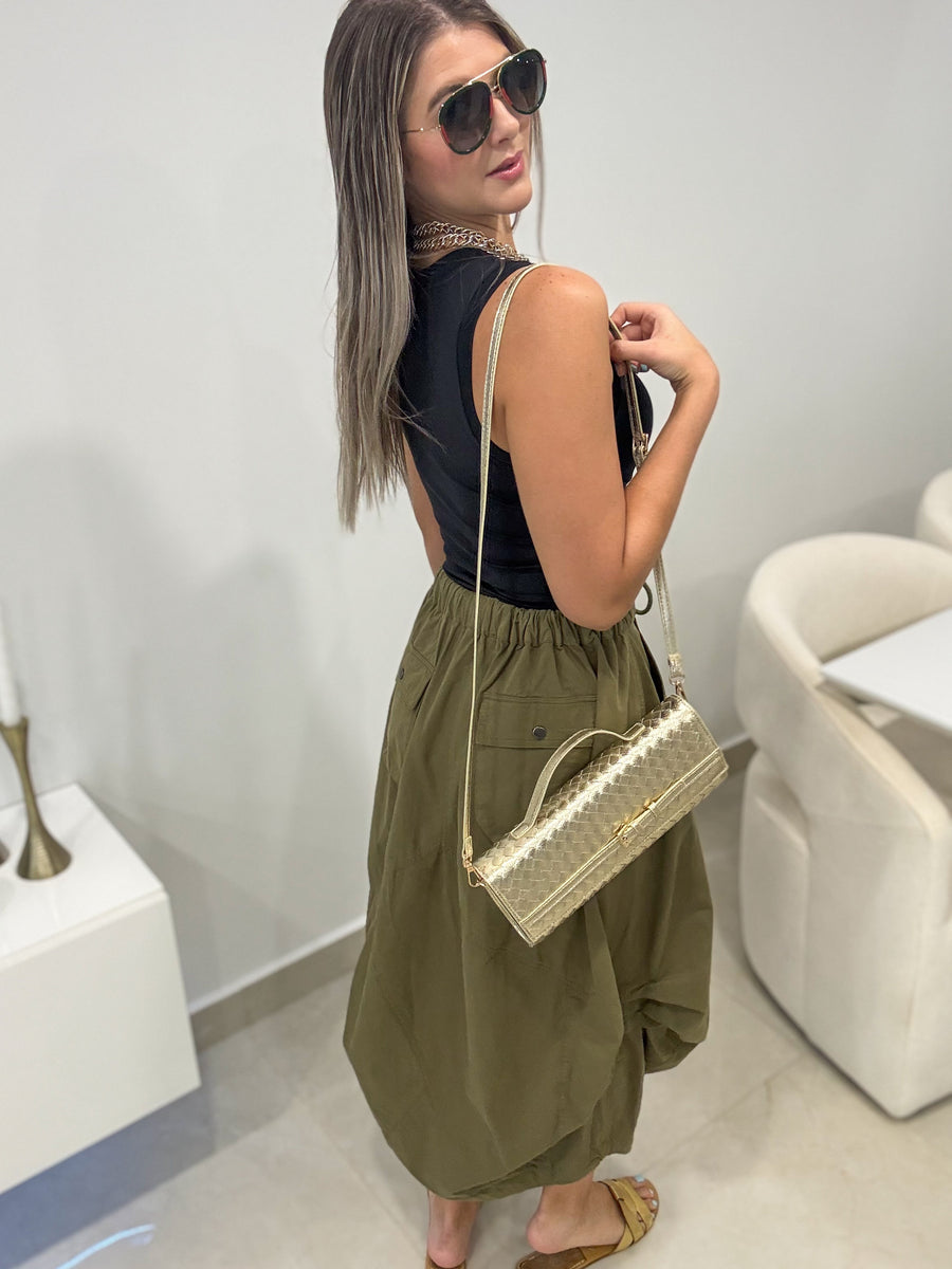 OLIVE CARGO SKIRT