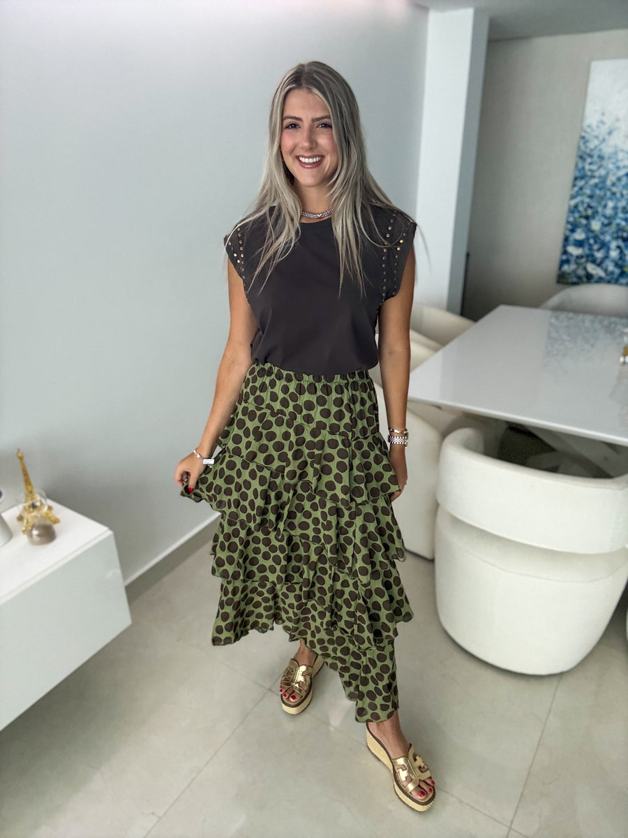 POLKA DOT RUFFLE SKIRT