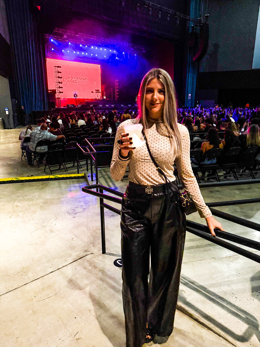 CREAM MESH RHINESTONES BLOUSE