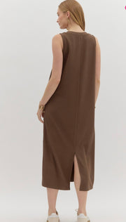 BROWN STUDDED DRESS