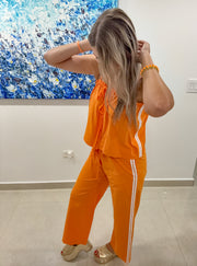 ORANGE TOP AND PANT SET