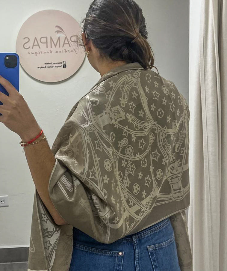 MOCHA PRINTED PASHMINA