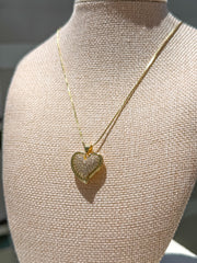 HEART GOLD PAVÉ NECKLACE