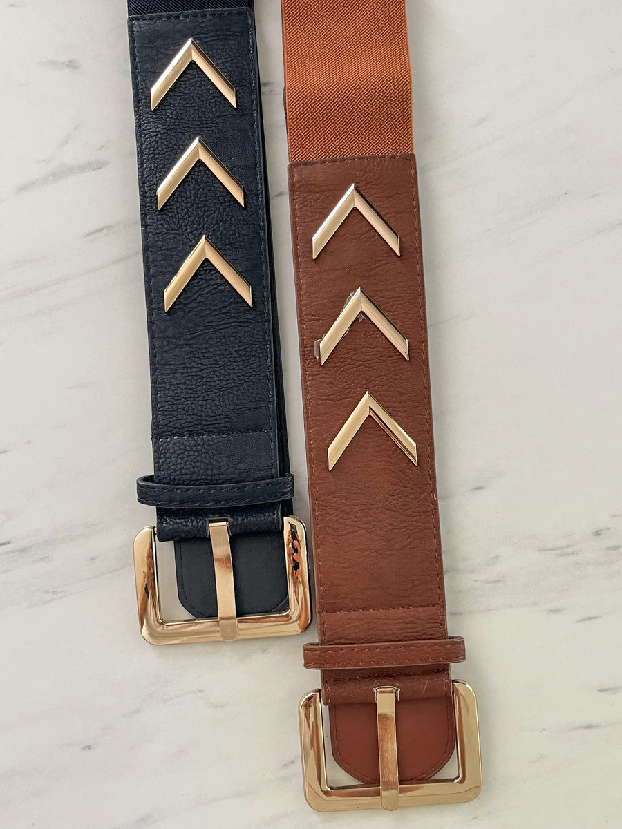V BELTED DETAILED ELASTIC BELT
