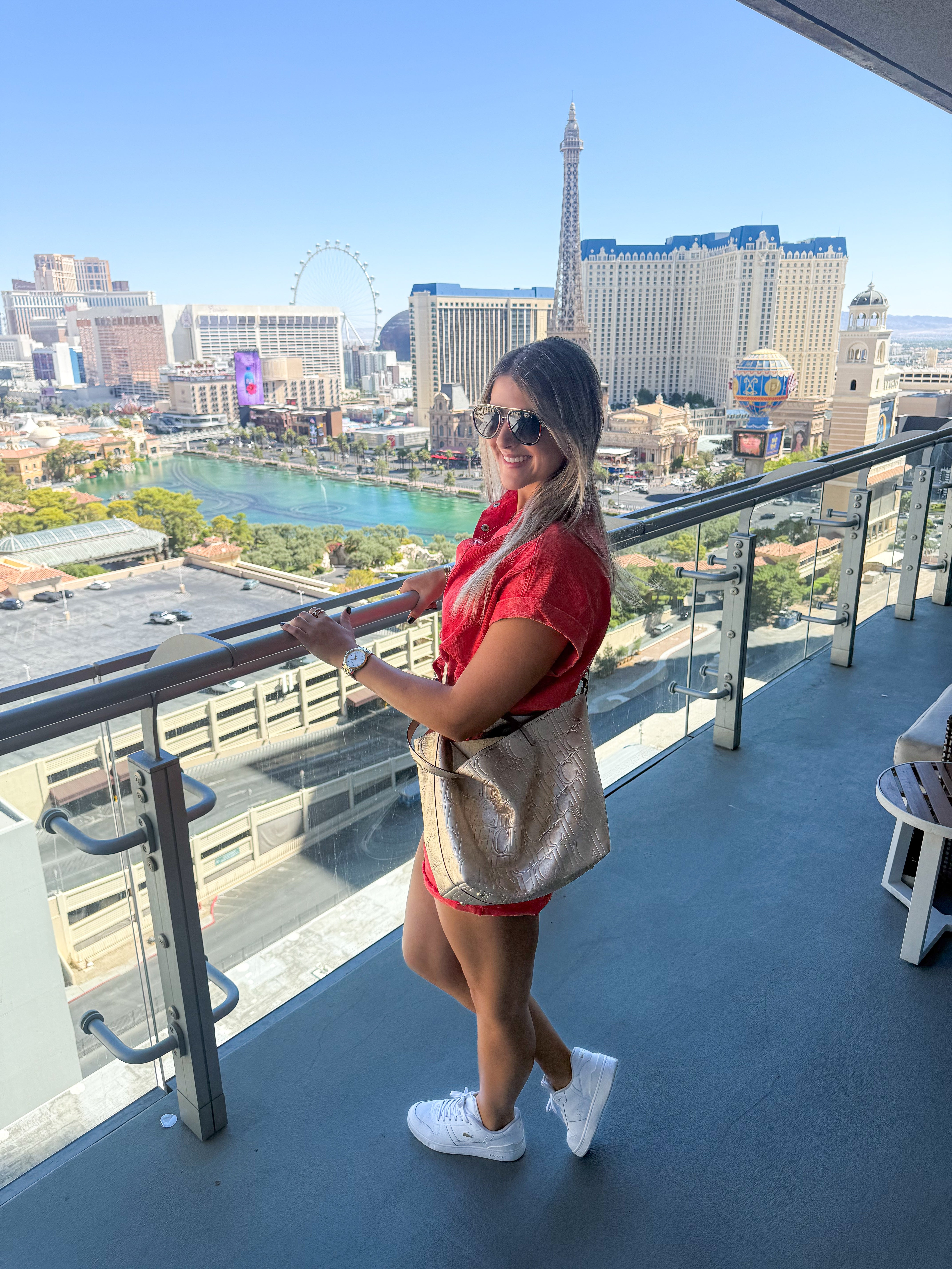 RED DENIM ROMPER