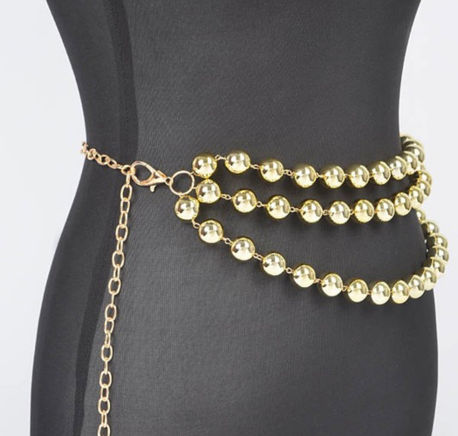 MULTI LAYERED BALL CHAIN BELT