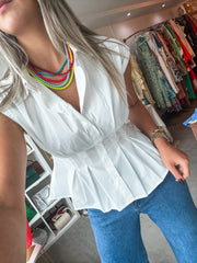 WHITE TAILORED BLOUSE
