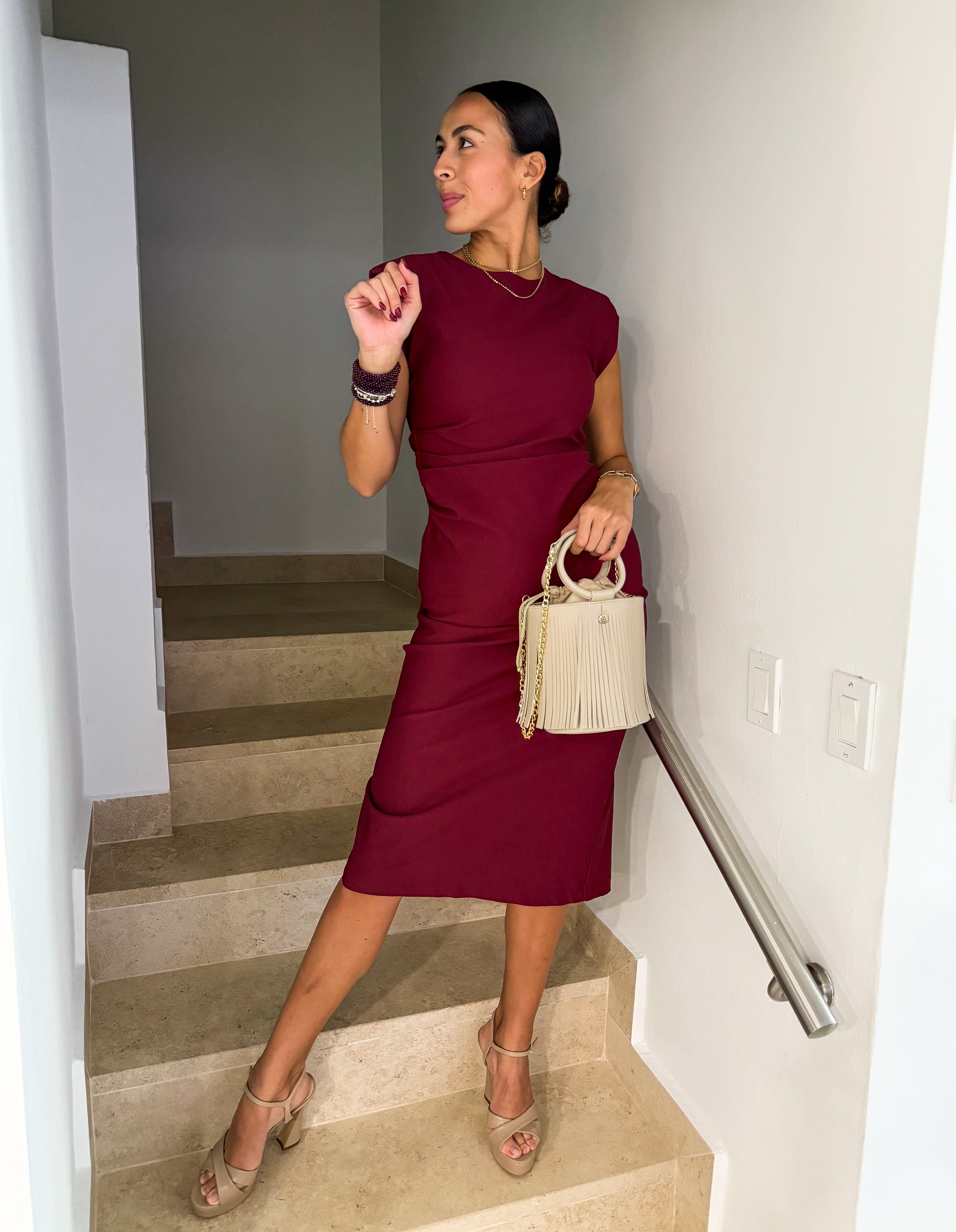 WINE CLASSY MIDI DRES