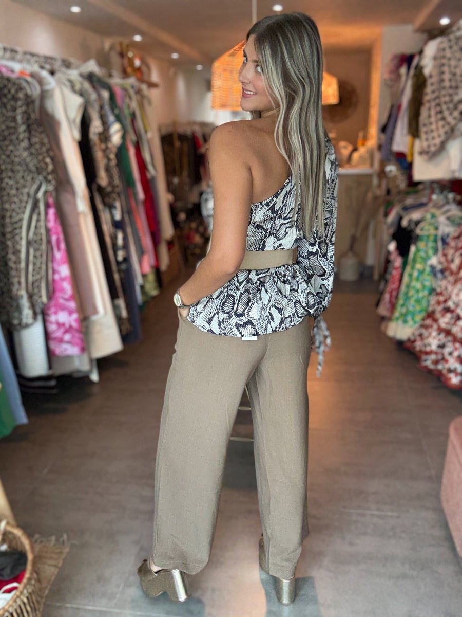 MOCHA STRETCHY SOLING LONG PANTS