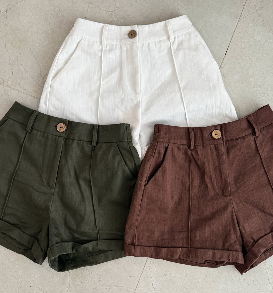 DENIM ELASTIC SHORTS