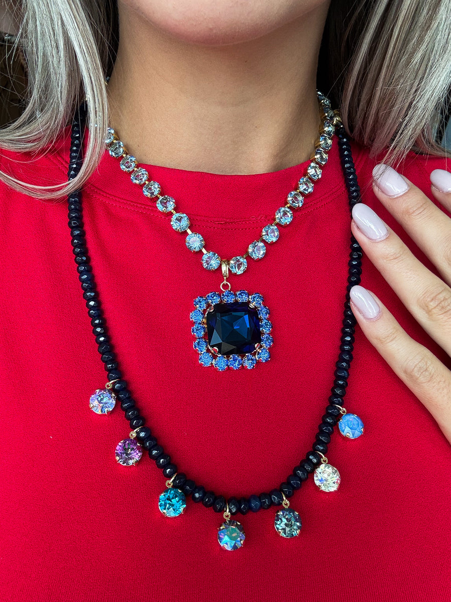 SEMIPRECIOUS/SWAROVSKI NECKLACE