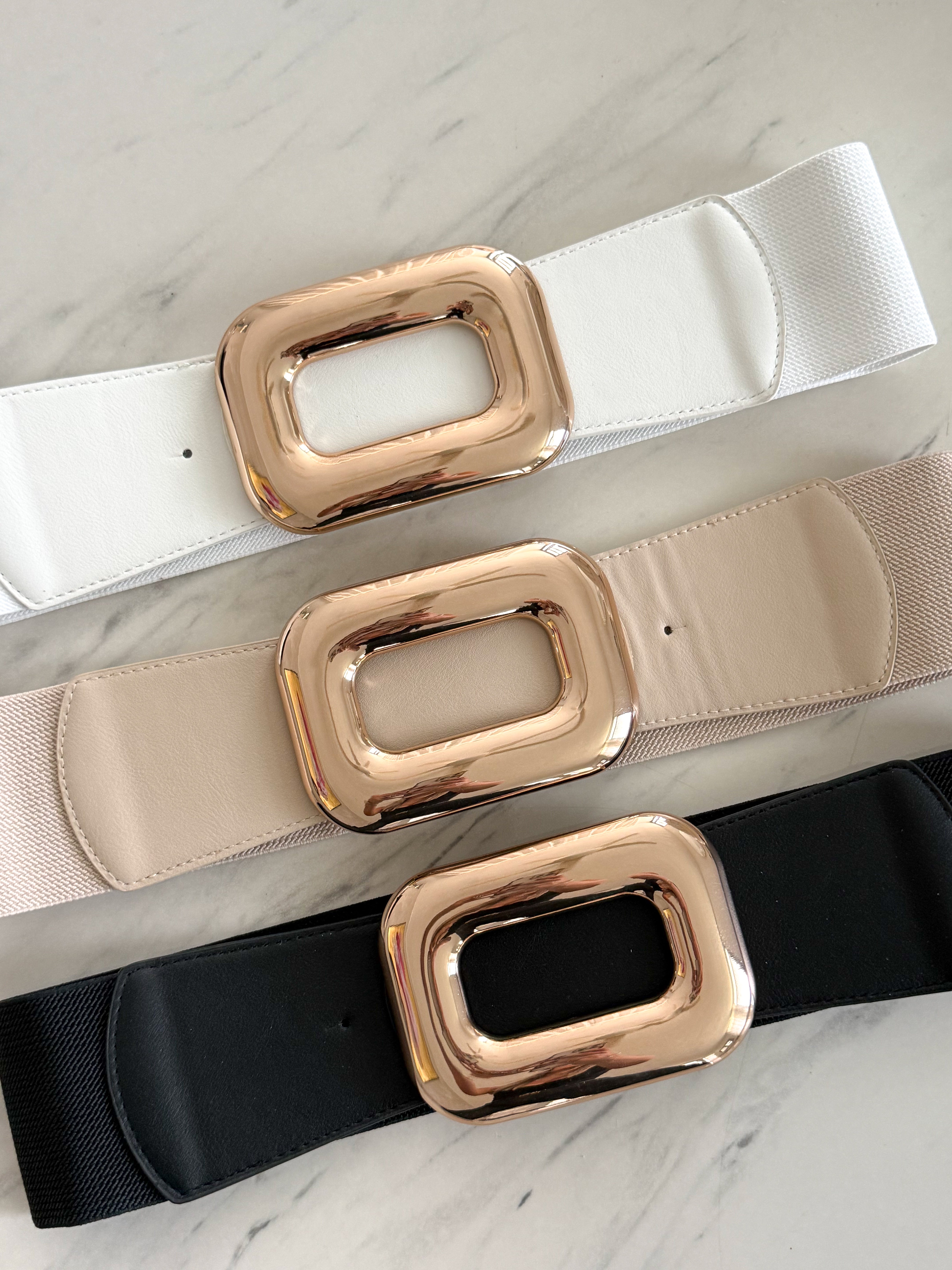 RECTANGULAR BUCKLE ELASTIC BELT