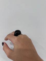 BLACK COATED BOLD RING