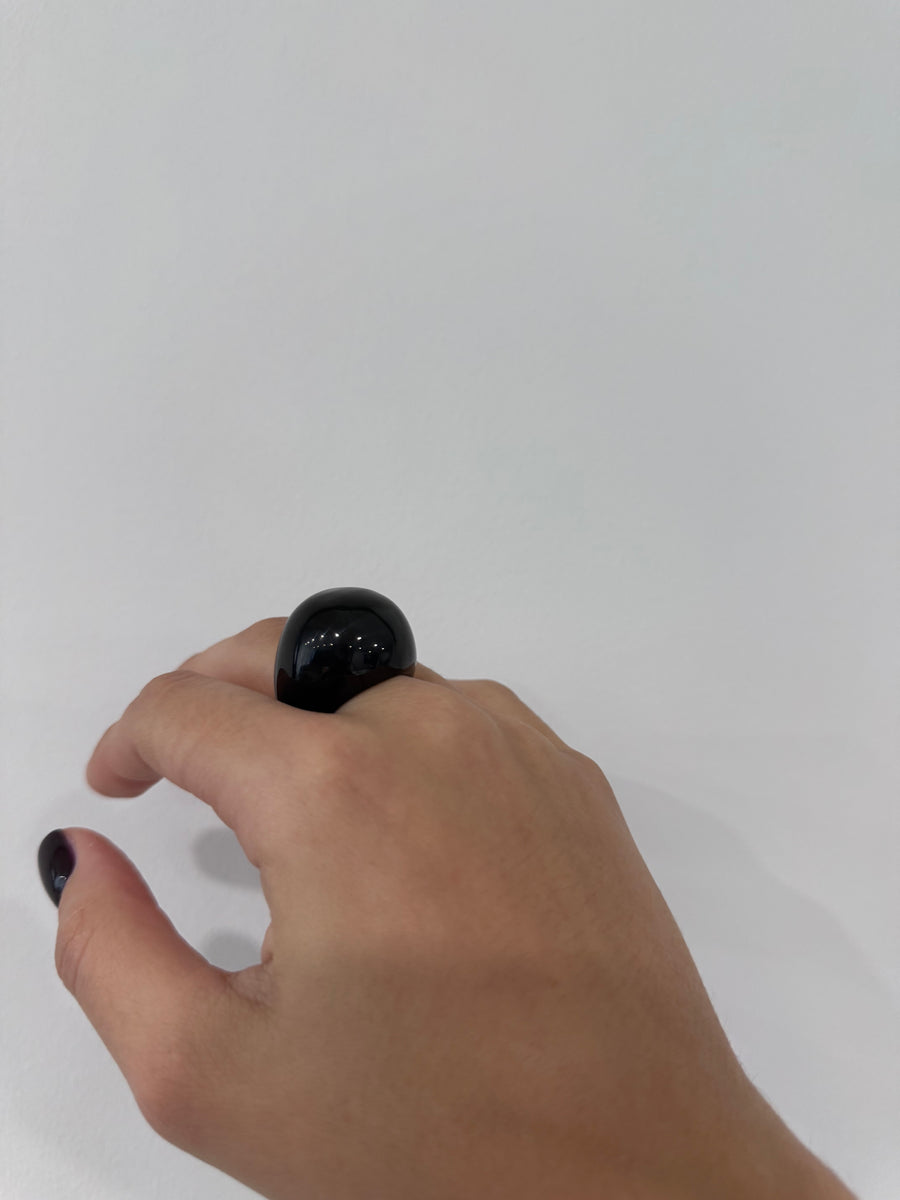 BLACK COATED BOLD RING