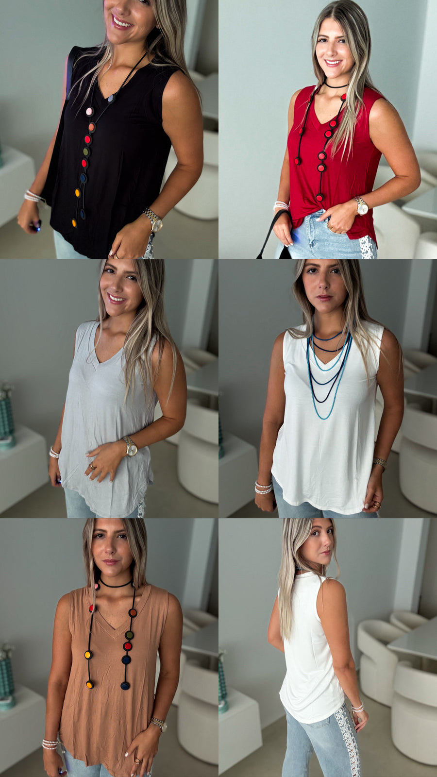 V-NECK SOFT TANK TOPS