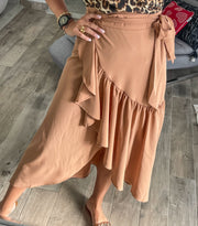 MOCHA WRAP AROUND SKIRT
