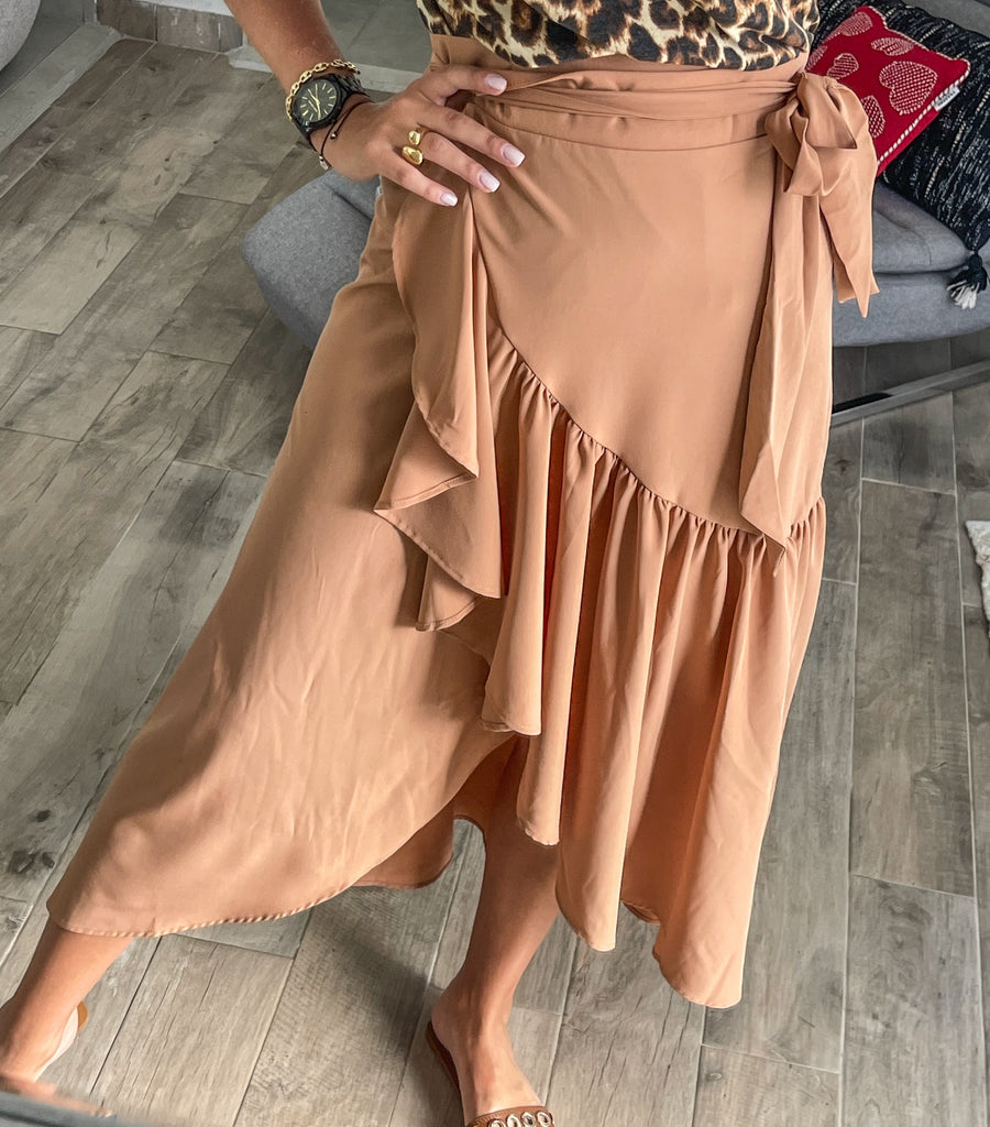MOCHA WRAP AROUND SKIRT