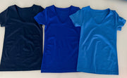 BLUE SHADES SHORT SLEEVE BASIC TOPS
