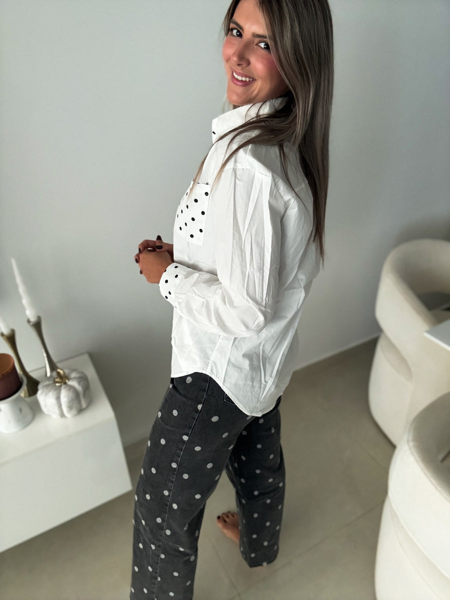 POLKA DOT STRETCH JEANS