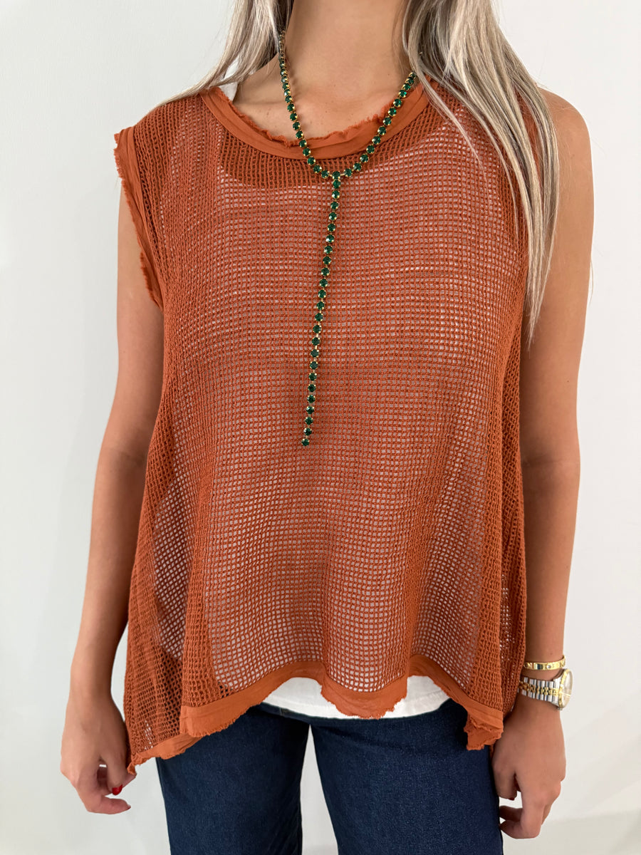 NET BLOUSE WITH CAMI TOP