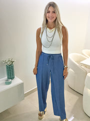 MEDIUM DENIM WIDE LEG PANTS