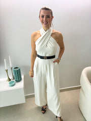 GRAY HALTER JUMPSUIT