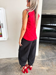 BLACK TIE CUFF PANTS