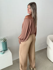 TAN SILKY PANTS