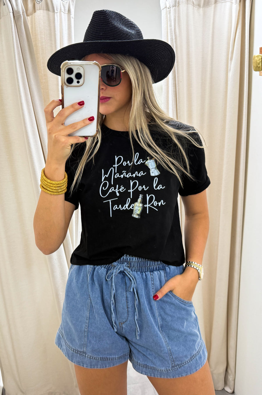 BLACK CAFÉ & RON MID-LENGTH T-SHIRT