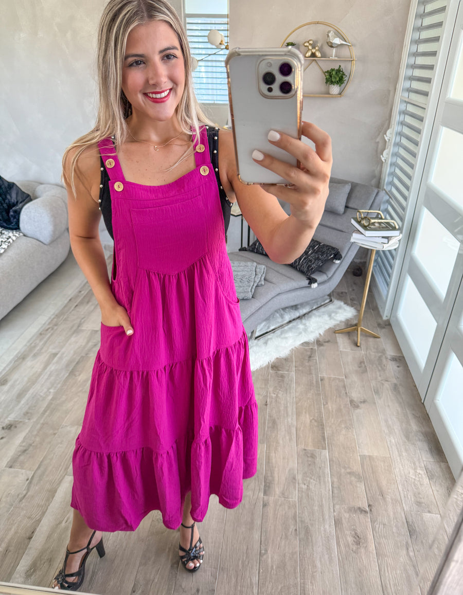 MAGENTA OVERALL DRESS