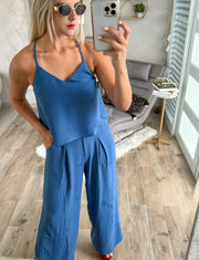 BLUE TOP & PANT SET