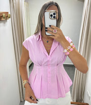 PINK TAILORED BLOUSE