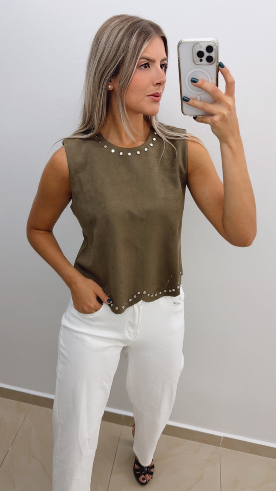 STUDDED SUEDE BLOUSES